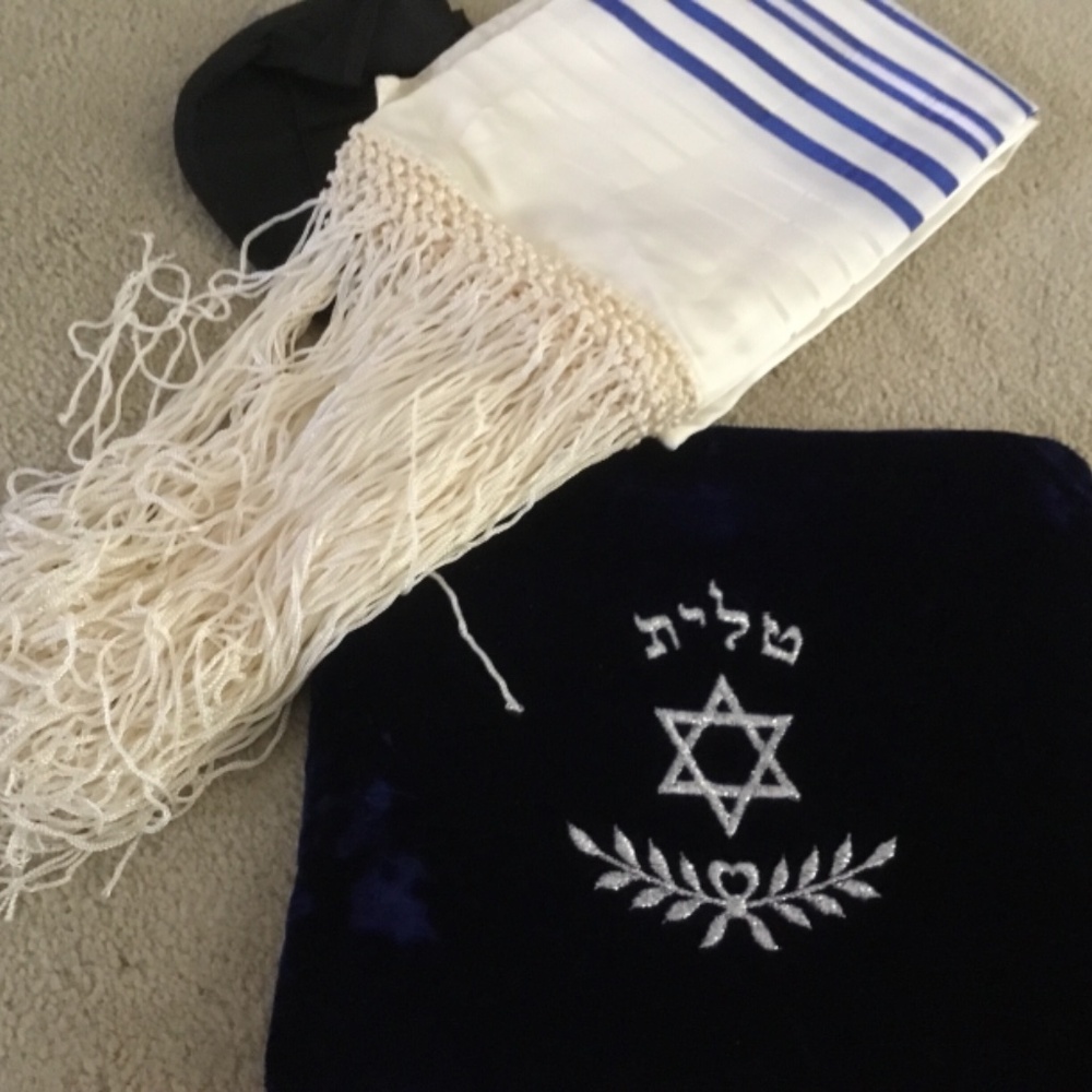 Three Vintage Velvet Blue Pouches Judaica Lined - Picture 3 of 12